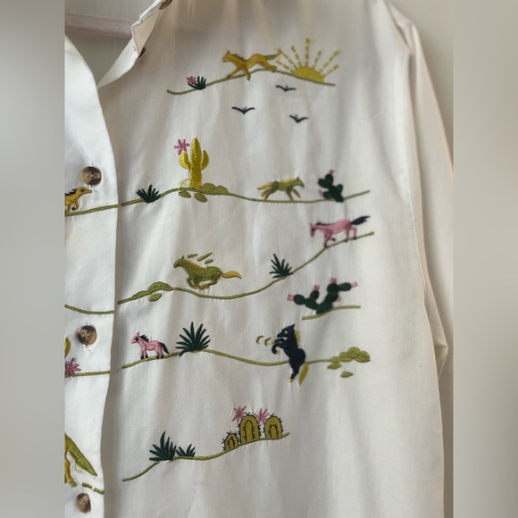 Vintage Braemar Workable Casuals Western-horses Embroidered Shirt - Picture 14 of 15